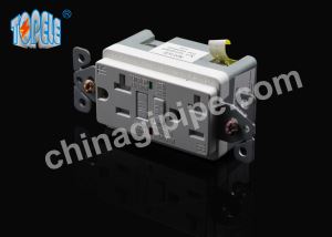 חשמאלי חסין עודפים קיבול מחוון עם נורית LED, Wallplate ניילון וברגים כללו 15A לבן